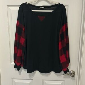 Bibi Buffalo Plaid Top